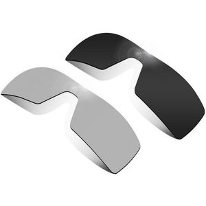 Glintbay 2 Stuks Gepolariseerde Zonnebril Vervanging Lenzen voor Oakley Booreiland Stealth Zwart en Zilver Titanium