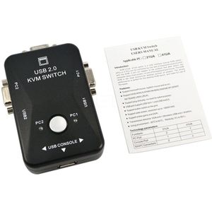 Kebidumei 2 Port KVM USB Switch Switcher Manual VGA USB KVM Switch BOX USB 2.0 Muis Toetsenbord 1920*1440