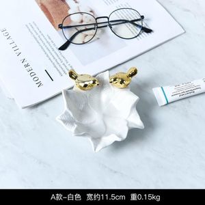 2 Kleur Keramische Sieraden Opbergvak Ring Oorbellen Draagbare Wastafel Multifunctionele Oorbellen Opbergvak Woondecoratie
