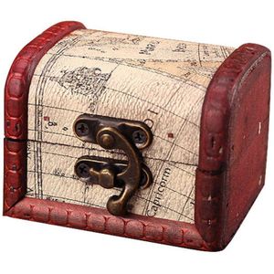 Sieraden Doos Vintage Houten Handgemaakte Doos Met Mini Metalen Slot Voor Opslaan Sieraden Schat Parel Mode Organizador De Maquillaje