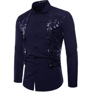 Mannen Luxe Lovertjes Jurk Shirt Lange Mouwen Shiny Disco Party Shirt Mannen Shirt Stage Dance Nachtclub Bal Jurk