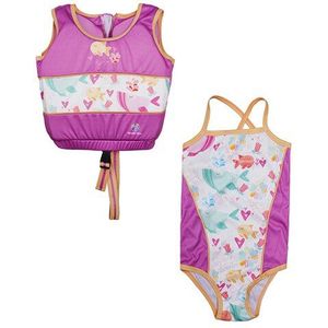 Megartico life vest jacket kinderen vis paars 2 stuks set swim trainer vest en badpak set zwemmen pak voor meisjes voor 2-6 T