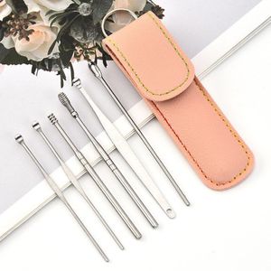6Pcs Rvs Ear Wax Removal Tool Oren Gezondheidszorg Oor Wax Verwijderen Oor Schoonmaken Kit Oor Zorg Oor schoonmaken Tool Oor Pick