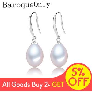 BaroqueOnly Real natuurlijke zoetwater parel oorbellen voor vrouwen 925 zilveren sieraden bruiloft meisje earring