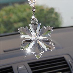 Auto Hanger Transparant Kristal Sneeuwvlokken Decoratie Schorsing Ornamenten Zon Catcher Sneeuwvlok Opknoping Trim Kerstcadeaus