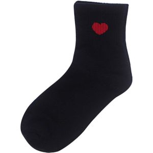 Jaycosin 5 Paar Meisjes Eenvoudige Sokken Ademend Katoen Hartvormige Dames Korte Sokken Japanse Hartvormige Rood Hart sokken 903 #2