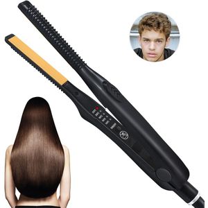 Mini Stijltang Kleine Flat Iron Voor Korte Baard Styler Dunne Plaat Rechttrekken Krultang Draagbare Haar Krultang