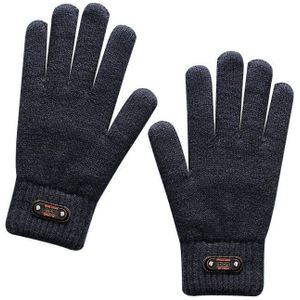 Winter Gebreide Handschoenen Mannen Thermische Zachte Voering Elastische Manchet Acryl Verdikte Dubbele Laag Warme Handschoenen Outdoor Sport Voor Mannen