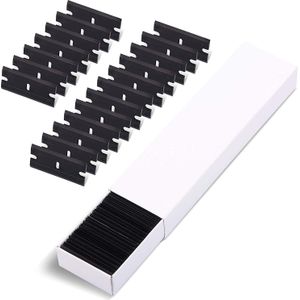 Ehdis 100 Pcs Dubbele Rand Scheermes Schraper Plastic Blade Vinyl Auto Wrap Film Sticker Water Lijm Remover Window Tint Glas clean Tool