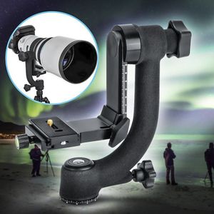 360 Graden-Swivel Panoramic Gimbal Tripod Ball Head Aluminium Zwart Voor Camera Telelens 210x75 x 210mm Belasting 18 kg