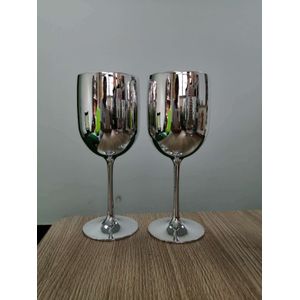 Fabriek Direct Zilveren Kleur Goud Roze Rose Goud Electroplated Plastic Rode Wijn Champagne Beker Cup