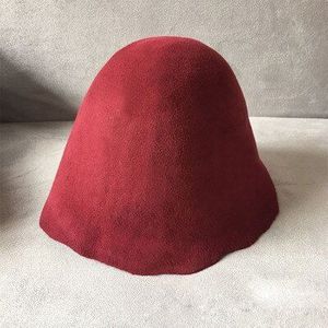 Wol zwart wit rood roze wijn hoed vilt cloche hoed voor vrouwen van HuKaiLi