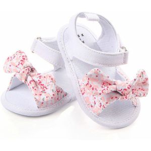 1 Paar Baby Meisje Sandalen Strik Decoratie Schoenen Antislip Canvas Schoenen Anti-Gladde Footwear Pasgeboren Infantil sandalen