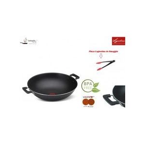 Lagostina Grote Wok, Extra Aluminium, Zwart, 40 Cm + Siliconen Gripper Gratis