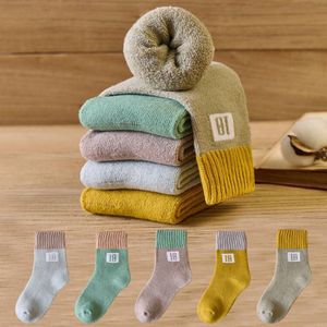 5 Paren/partij 1-8T Kinderen Sokken Winter Plus Fluwelen Dikke Warme Badstof Sokken Vloer Sokken Leuke Cartoon buis Handdoek Sokken Baby Sokken