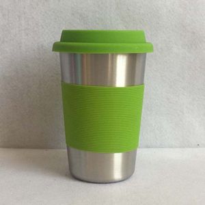 500Ml Draagbare Praktische Herbruikbare Rvs Siliconen Cap Koffie Cups Eco Vriendelijke Non-Slip Reizen Mokken Nuttig Wijn cup