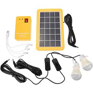 3W Solar Power Panel Generator Met 2 Led Lampen Usb Lader Outdoor Tuin 5V 500ma Solar Opladers &amp; Opladen Kits Tb
