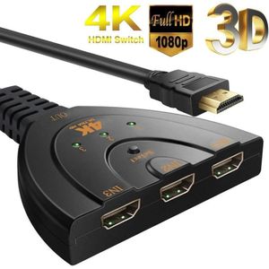 Draagbare 3 HDMI Poorten In en 1 HDMI Out Full HD 4 K * 2 K 1080 P HDMI Switch 3D Beeldweergave voor Multi Media DevicesPortable 3 HDMI