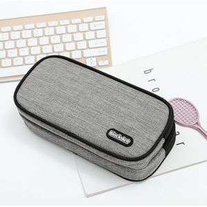 Effen Kleur Etui met 2 Compartimenten, Rits Grote Opslag Pennen Pouch Tas voor Student Office College Middelbare School