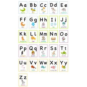 26 Pcs Baby Vroegschoolse Alfabet Card Engels Woorden Leren Cartoon Emotie Flash Kaarten Memory Game Onderwijs Gereedschap Voor Kids