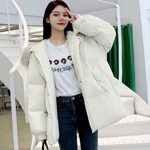 Winter Warm Student Jassen Vrouwen Losse Casual Parka Dikke Alle Match Puffer Jas Zwart Koreaanse Mode Uitloper