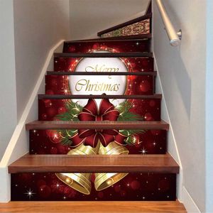 6 Stuks Verwijderbare Trappen Sticker Stap Zelfklevende Keramische Tegels Trap Behang Decal Stairway Kerst Decoraties Voor Huis