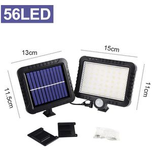 56LED Solar Body Inductie Lamp Motion Sensor Outdoor Garden Wall Light Yard Straatverlichting Pir Motion Sensor Cob Lamp