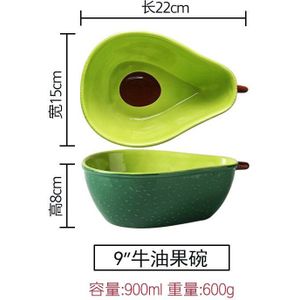 Avocado Creatieve Plaat Leuke Keramische Servies Huishouden Snack Plaat Kom Avocado Plaat Saus Schotel Doorgewinterde Mosterd Smaak Board