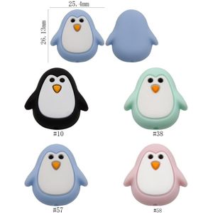 Leuke-Idee 10Pcs Silicon Penguin Kralen Food Grade Tandjes Kralen Diy Baby Tandjes Verpleging Ketting Fopspeen Ketting Accessoires