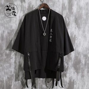 Zomer Mannen Haori Vest Kimono Mannen Shirt Samurai Japanse Kleding Robes Losse Tin Shirts Streetwear Aziatische Kleding Camisas