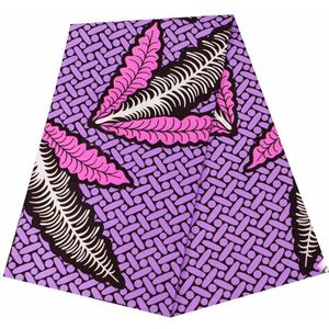 Paars Polyester Wax Stof Mooi Patroon Afrikaanse Ankara Gegarandeerd Echte Wax Voor Vrouwen Jurk