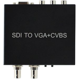 Sdi (SD-SDI/HD-SDI/3G-SDI) naar Vga + Cvbs/Av + Sdi Converter Ondersteuning 1080P Voor Monitor/Camera/Display Met Adapter