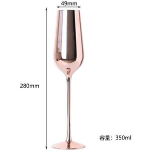 350Ml Roze Rose Gold Plating Loodvrij Glas Rode Wijn Glas Champagne Glasdrinkbeker Woondecoratie