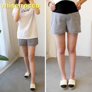 Moederschap Shorts Zomer Katoenen Losse Buik Zwart en Wit Zwangere vrouwen Kleding Shorts Dragen Broek Gaan