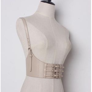 vrouwen brede elastische lederen riem Casual corset Riem schouderbanden decoratie riem Meisje Jurk Bretels