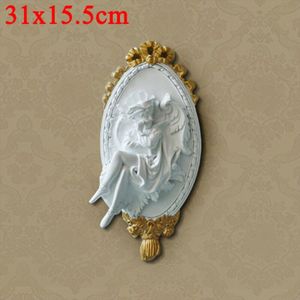 3D Angel Standbeeld Woondecoratie Accessoires 31X15.5Cm Sculptuur Muurschilderingen Kamer Muur Decor Hars Ornamenten Vintage Kunstwerk Ambachten