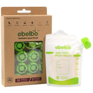10pack Herbruikbare Babyvoeding Squeeze Opslag Zakjes voor Biologisch Voedsel Baby Peuters Lekvrije Dubbele Rits Voeden Voedsel Opslag