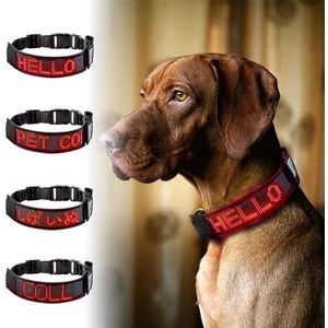 Knippert Verstelbare Huisdier Kraag Bluetooth Programmeerbare Naam Nummer Display Board Anti-Verloren Hond Tag Teken Night Veiligheid Collar