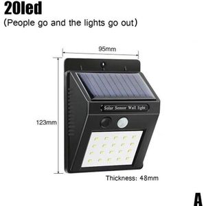 1200Mah Zonnepaneel Power Lantaarn Pir Sensor Lamp 80LED Waterdichte 65 Outdoor Thuis Indoor Tuin Gescheiden Ip G1D5