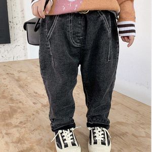 Mihkalev Mode Kinderen Dikker Jeans Voor Kinderen Kleding Jongens Herfst Jeans Meisje Denim Broek Kinderen Fleece Broek Kostuum