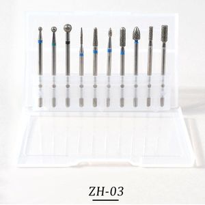 10 Stuks Nagel Boor Set Frezen Elektrische Nail Boor Machine Accessoire Salon Manicure Pedicure Boor Keramische Nail Boor