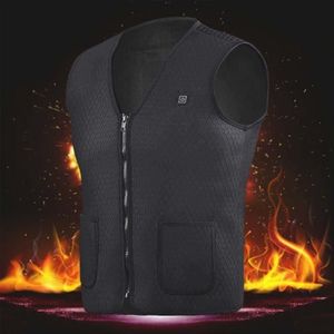 Carbon Fiber Zwarte Kleding Winter Elektrische Vest Verwarmd Verwarmd Pad Fysiotherapie Usb Jas Verwarmde Body Warmer Warm Thermische