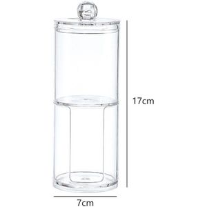 Make Wattenschijfje Organisator Opbergdoos Voor Wattenstaafjes Staaf Cosmetica Sieraden Badkamer Qtip Container Met Bamboe Deksel