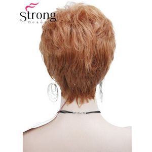 StrongBeauty Zeer Korte Oranje Bruin Blond Hittebestendig Volledige Synthetische Pruik KLEUR KEUZES