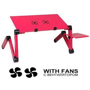 Aluminium Verstelbare Laptop Bureau Met Ventilator Draagbare Vouwen Notebook Desktop Stand Computer Tafel Bureau Voor Slaapbank
