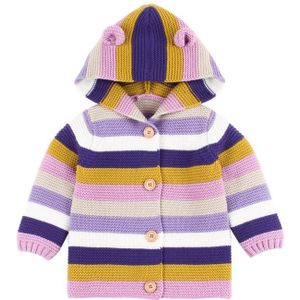 Pasgeboren Baby Meisjes Kleding Kinderen Regenboog Streep Jassen Voor Jongen Gebreide Vest Herfst Met Leuke Oor Hoodie Baby Meisje Jas