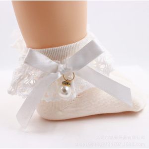 Kinderen Kant Sokken Lente En Zomer Koreaanse Kinderen Sokken Baby Meisje Kant Prinses Sokken Parel Boog Katoenen Sokken goedkope Stuff