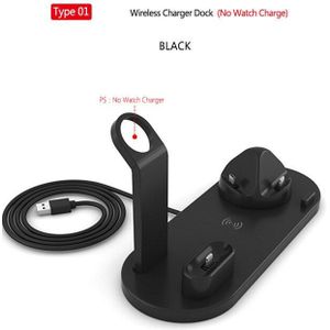 Dcae 6 In 1 Draadloze Oplader Dock Station Voor Iphone/Android/Type-C Usb Telefoons 10W qi Snel Opladen Voor Apple Horloge Airpods Pro