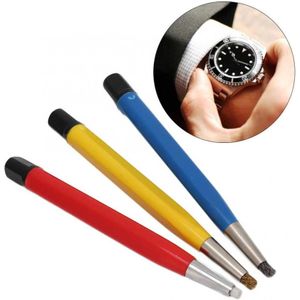 3 Stks/set Ontroesten Borstel Pen Glasvezel/Messing/Staal Borstel Pen Vorm Horloge Onderdelen Polijsten Schoonmaken Tool horloge Reparatie Tool