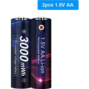 Aa 1.5V Li-Ion Oplaadbare Batterij 3000mWh 1.5V Lithium Aa Oplaadbare Batterij 1.5V Aa Batterij Voor Afstandsbediening speelgoed Licht